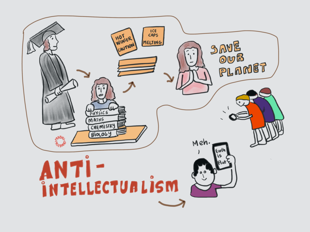 Cartoon explaining anti intellectualism